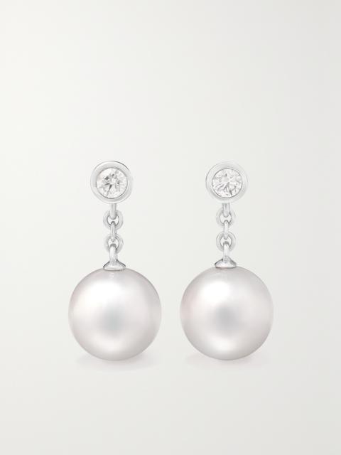18-karat White Gold, Pearl And Diamond Earrings