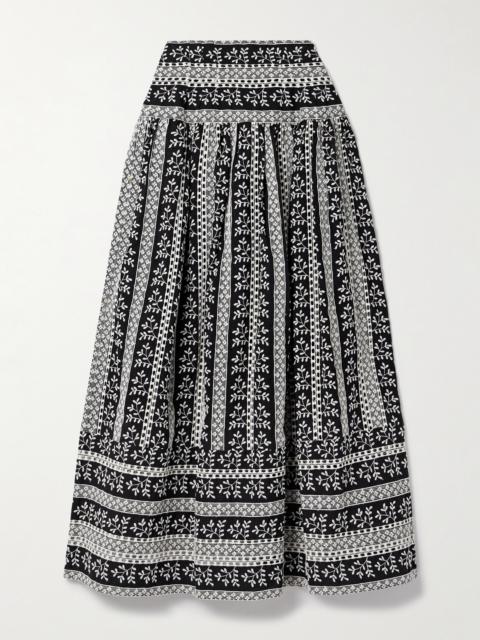 Castagneto Embroidered Cotton-voile Maxi Skirt