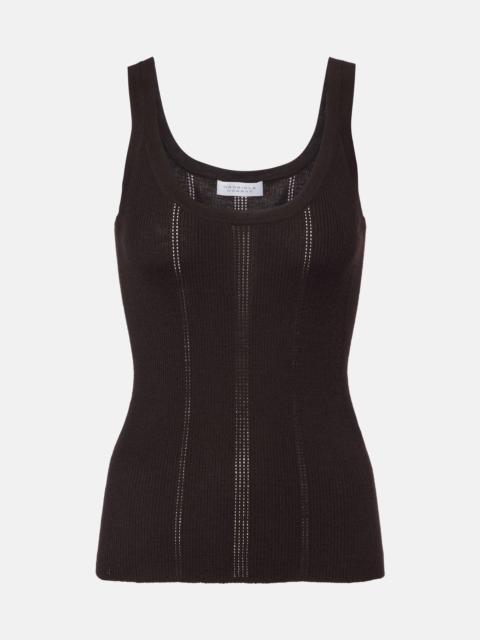 Pointelle wool tank top