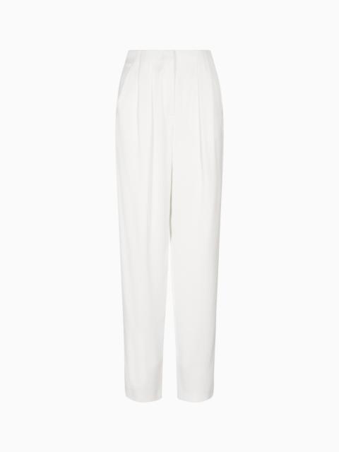 DOUBLE-SIDED SILK-SATIN TWO-PLEAT TROUSERS