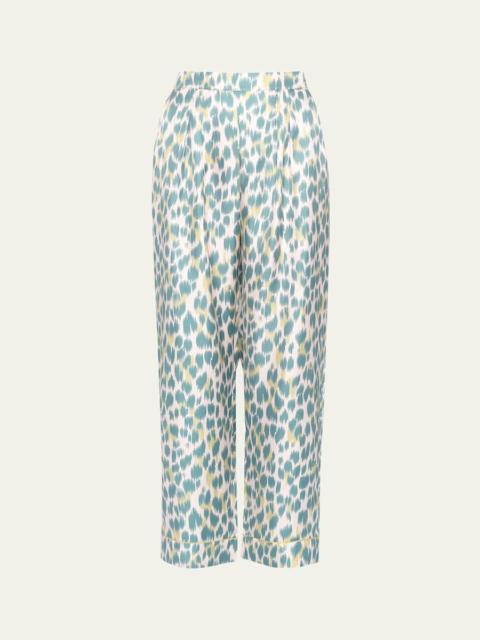 Jaragua Cropped Abstract-Print Lounge Pants