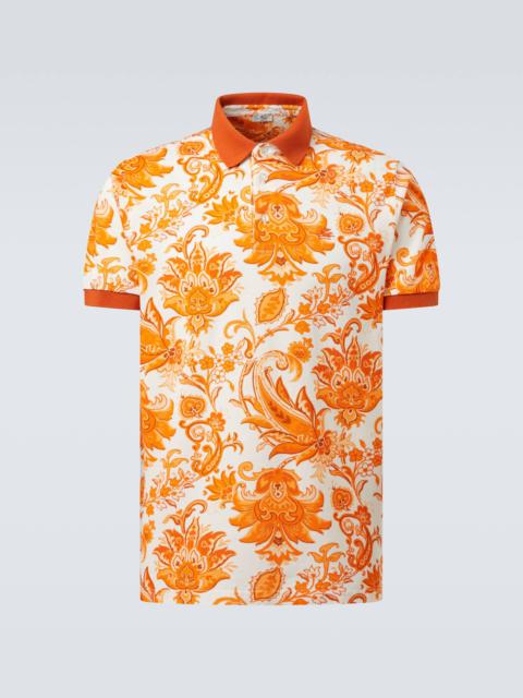 Printed cotton polo shirt