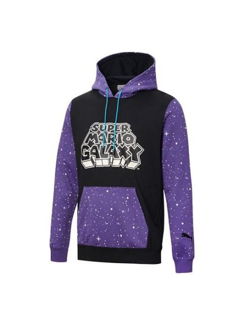 PUMA x Super Mario Crossover Nintendo Printing Colorblock Knit Sports Pullover Black 589098-02