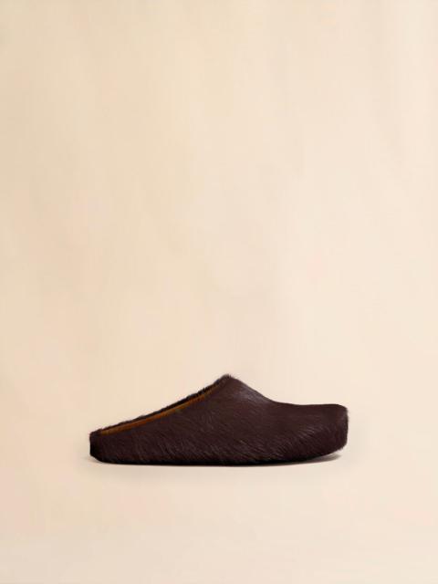 BROWN LONG HAIRCALFSKIN FUSSBETT SABOT