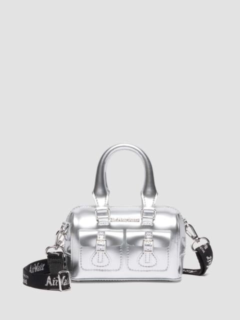Mini Top Handle Bag Silver Patent Leather Bag