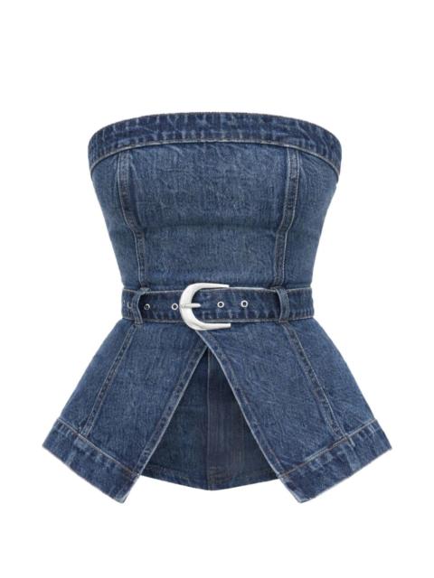 collins belted denim top