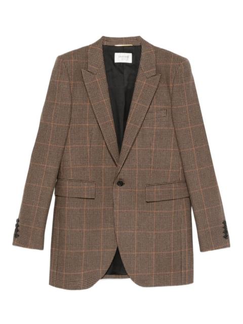 checked single-breasted blazer