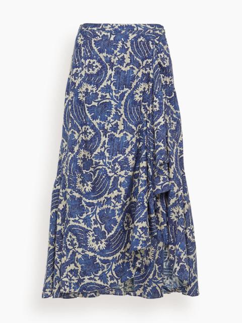 Sabina Faux Wrap Skirt in Ocean