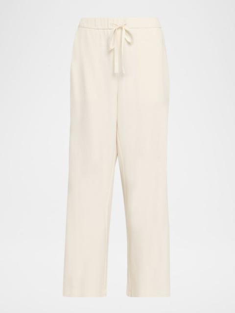 Straight-Leg Waffle Double Knit Pants