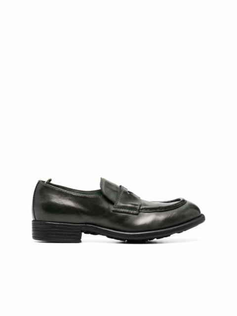 high-shine leather loafers