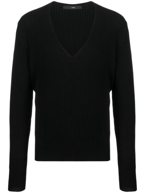 V-neck virgin wool jumper