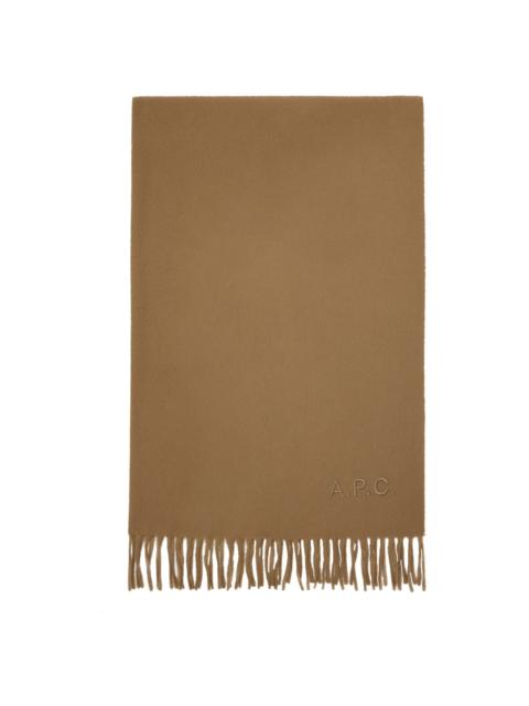 Tan Alix Embroidered Scarf