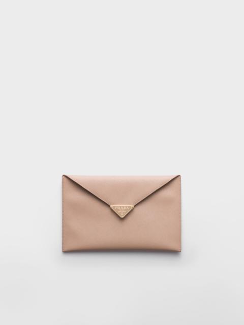 Saffiano leather envelope clutch