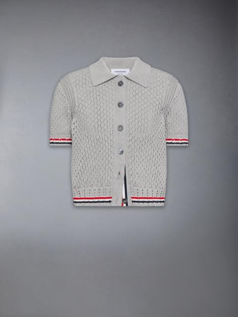 HECTOR POINTELLE SHORT SLEEVE CARDIGAN