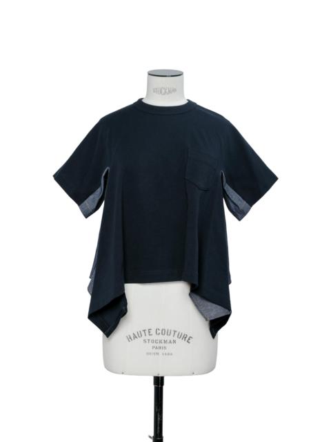 Light Weight Denim x Cotton Jersey T-Shirt