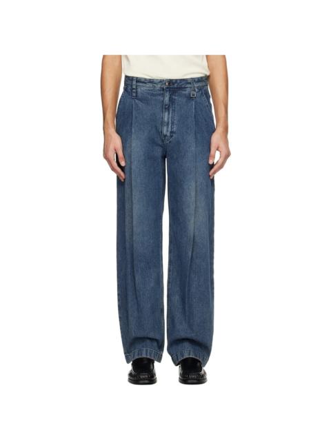 Blue Corduroy Denim Jeans