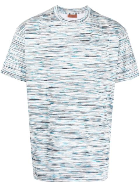 round-neck striped T-shirt