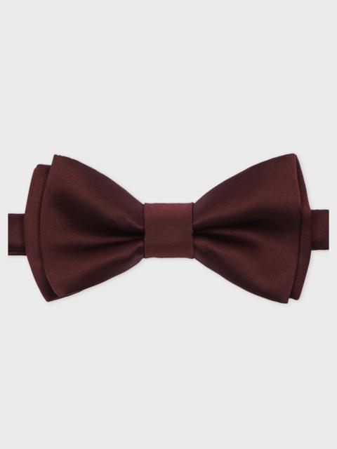 Burgundy Pre-Tied Satin Bow Tie