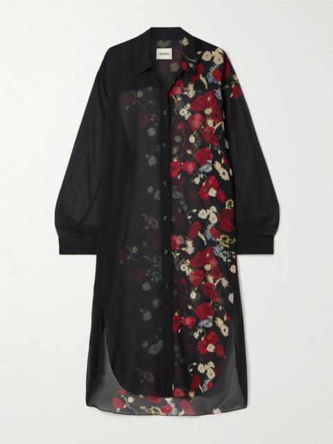 Gloria Floral-print Silk-chiffon Dress