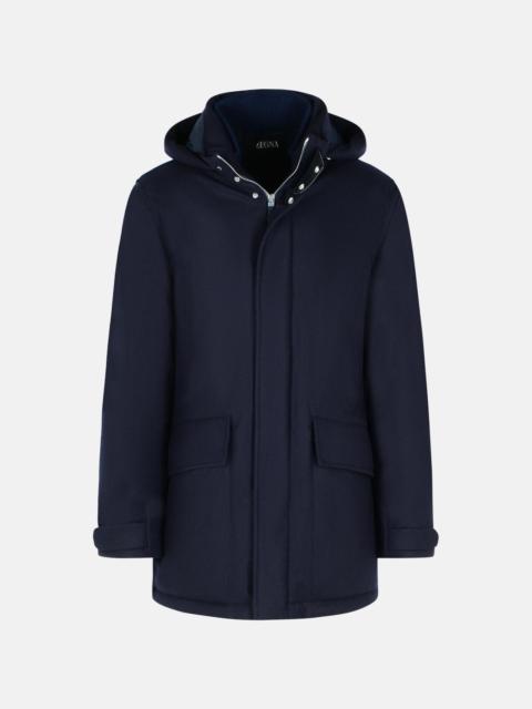BLUE WOOL PARKA