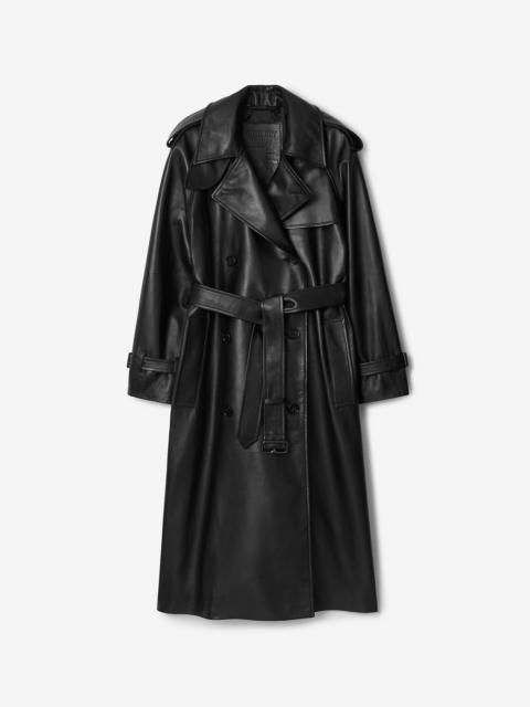 Long Leather Castleford Trench Coat