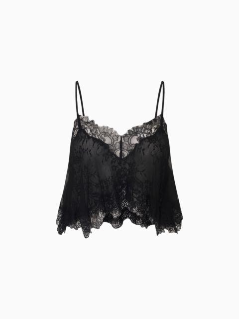 Elysia Silk Lace Crop Top