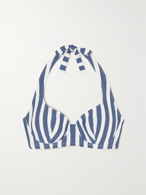 Samba Corazon Striped Halterneck Bikini Top