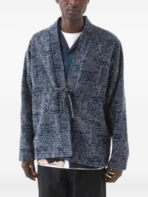 6242 Sashiko open-front strap shirt