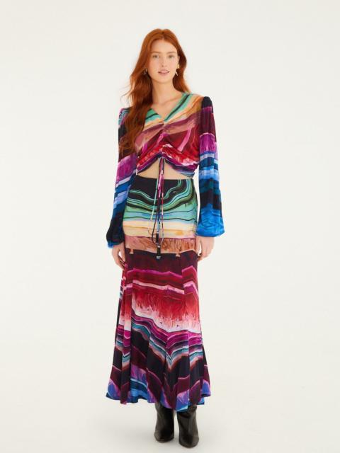 Multicolor Precious Gems Maxi Skirt