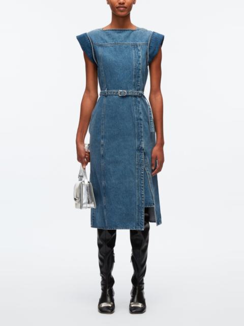 Deconstructed Belted Denim Dress