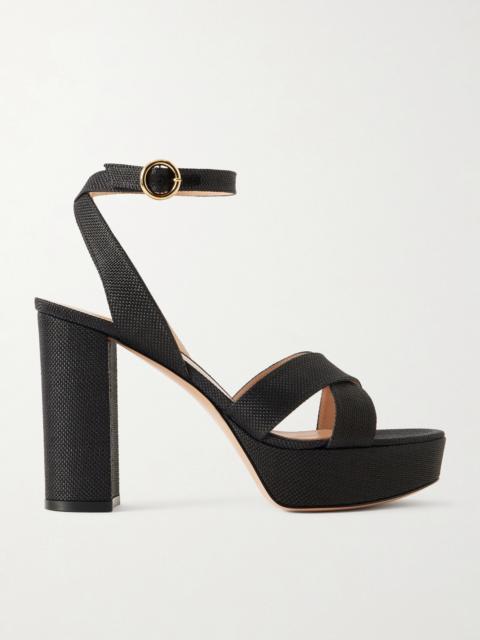 Sabrina Haiti 70 Raffia Platform Sandals