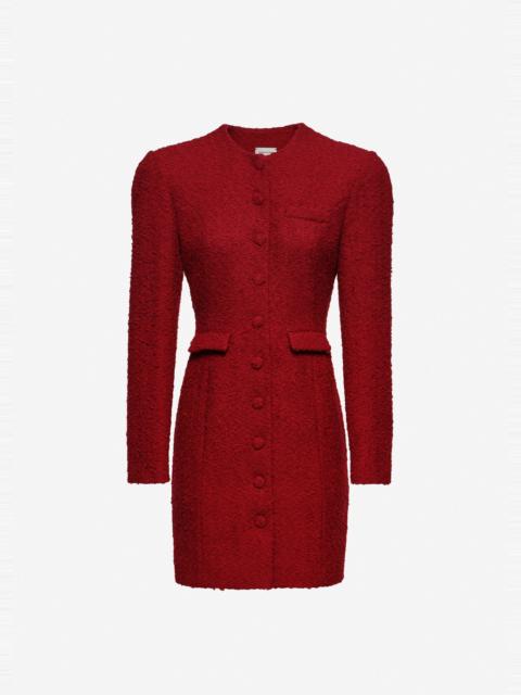 Tailored bouclé dress in red