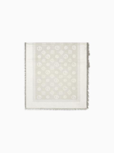 MONOGRAM JACQUARD VIRGIN-WOOL AND SILK STOLE
