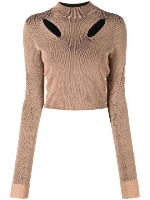 cut-out detail long-sleeved jumper