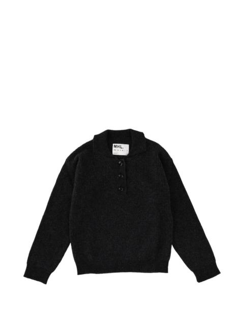 button collar polo shirt