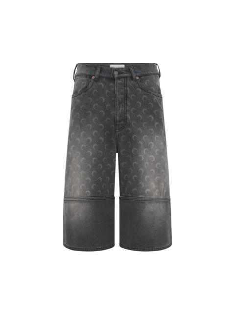 Moon Laser Grey Wash Denim Shorts