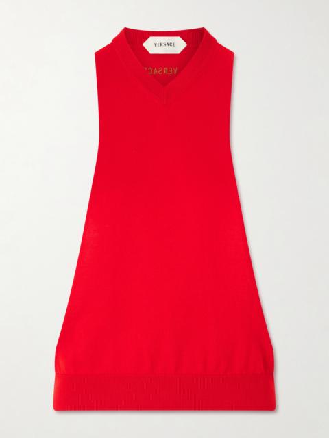 Sleeveless Embroidered Cotton Tank Top