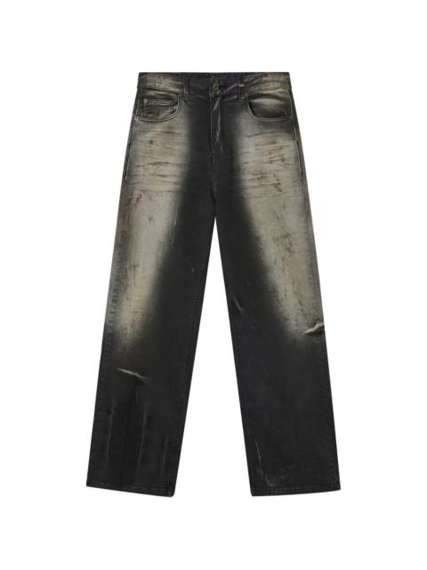 faded-denim trousers