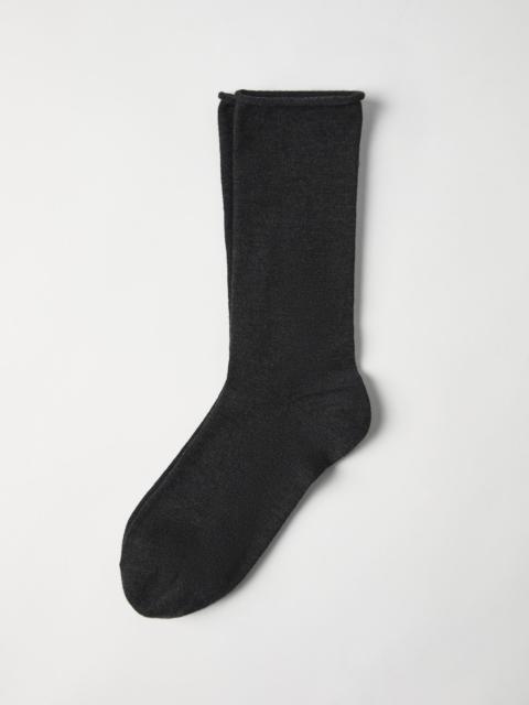 Stretch cashmere knit socks