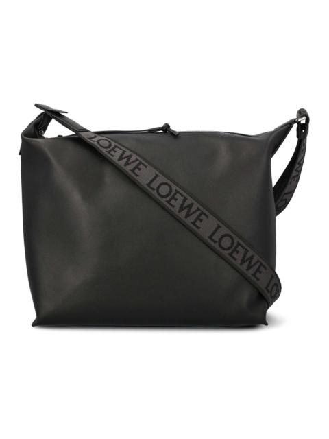 LOEWE Cubi Crossbody Bag In Supple Smooth Calfskin and Jacquard Black