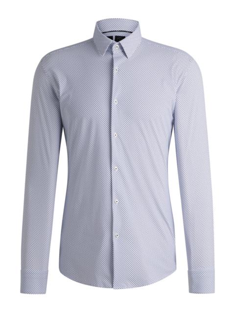 SLIM-FIT SHIRT IN PRINTED PERFORMANCE-STRETCH JERSEY