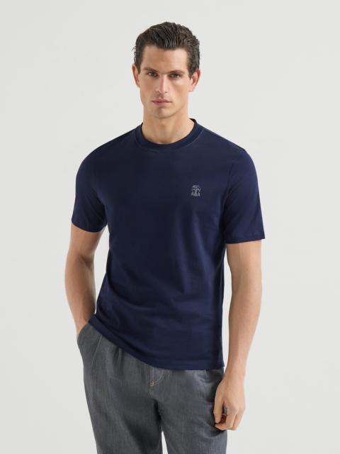 Cotton jersey crew neck T-shirt with logo