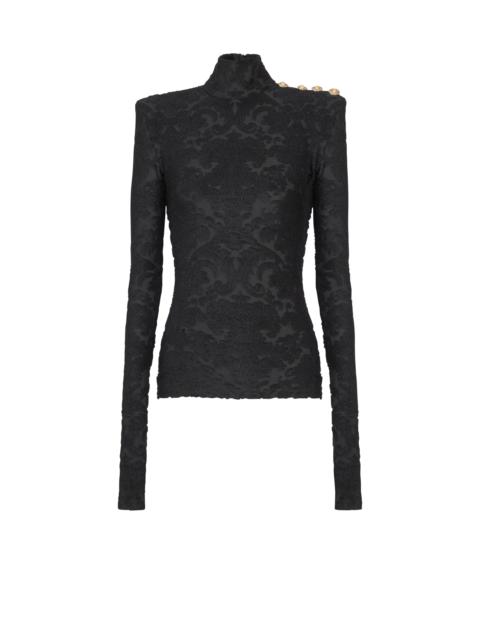 Baroque pattern long-sleeved top