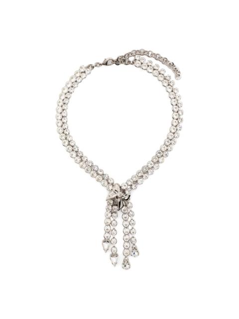 crystal-embellished fringed necklace