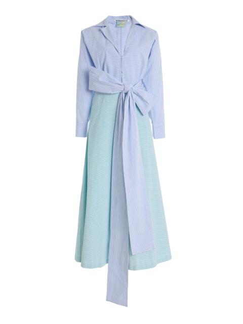 Exclusive Riviera Clarence Striped Cotton Maxi Shirt Dress stripe