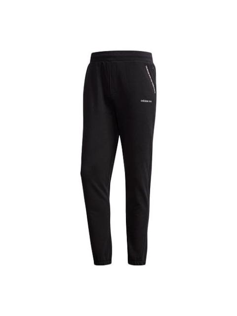 adidas neo logo Cozy Breathable Casual Sports Long Pants Black DZ7581