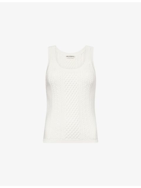 Scoop-Neck Cable-Knit Tank Top