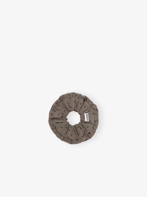 GANNI｜ (Brown Striped Frill Scrunchie (A6578 177)) Tiger's Eye Brown Striped Frill Scrunchie | GANNI US