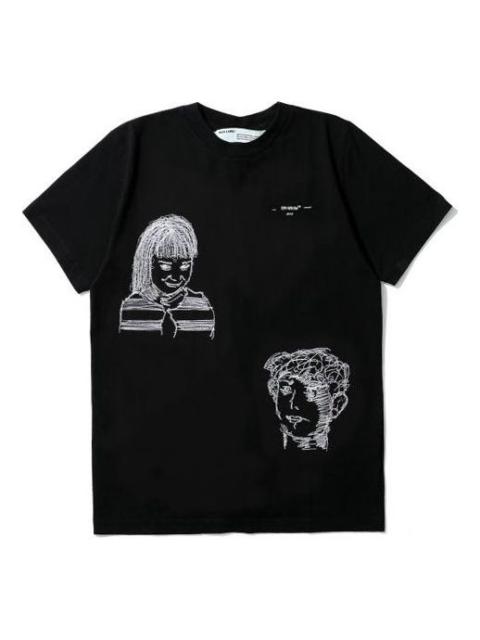 Off-White C/O VIRGIL ABLOH Small Character Pattern Printing Short Sleeve Ordinary Version Black OMAA