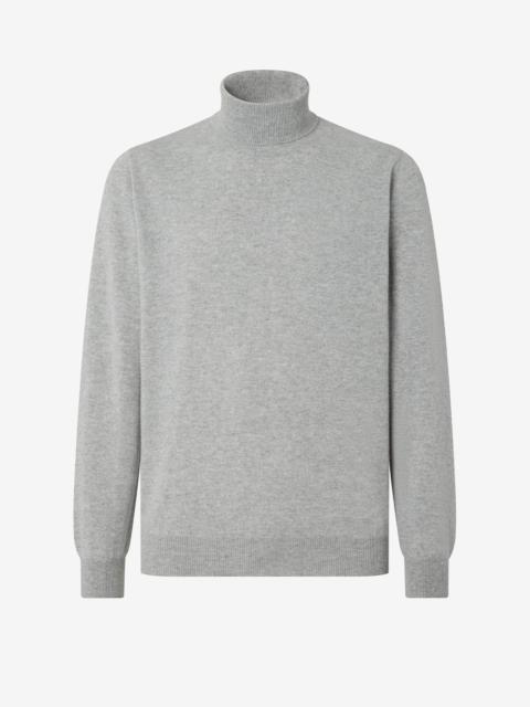 Grey mélange turtleneck in sublime cashmere